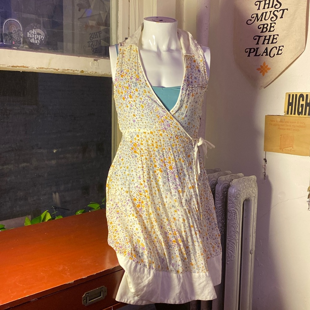 Vintage Free People Floral Wrap Dress (free slip included) size 8